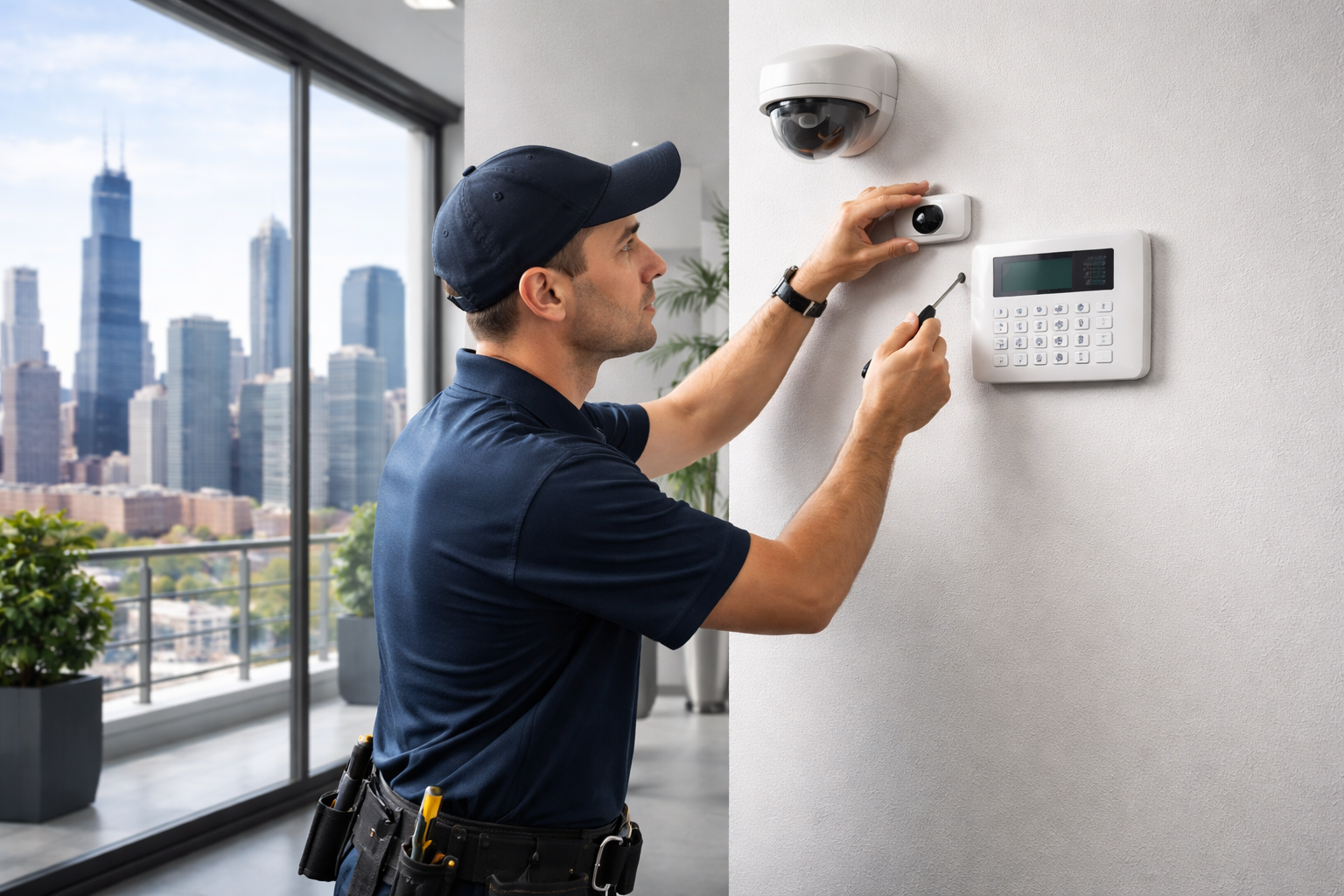 Chicago Security System Installation Commercial Security Technician in Chicago