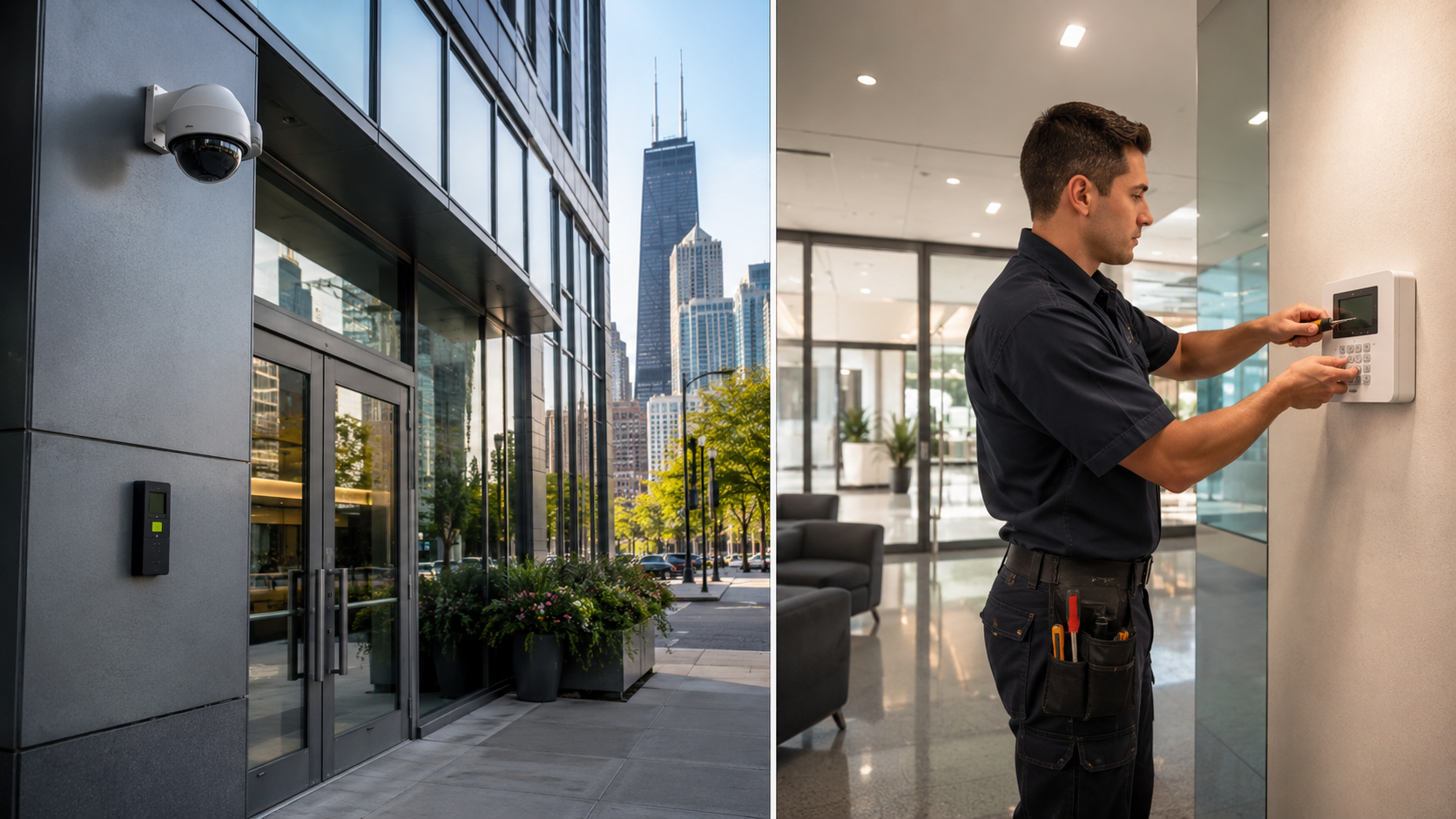 Chicago Business Alarm and Surveillance Setup